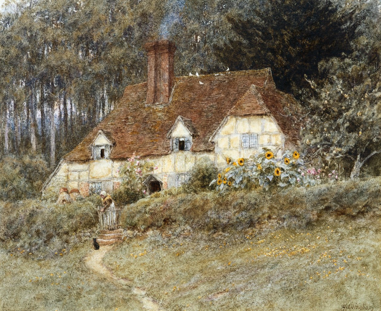 Stará chata Surrey od Helen Allingham