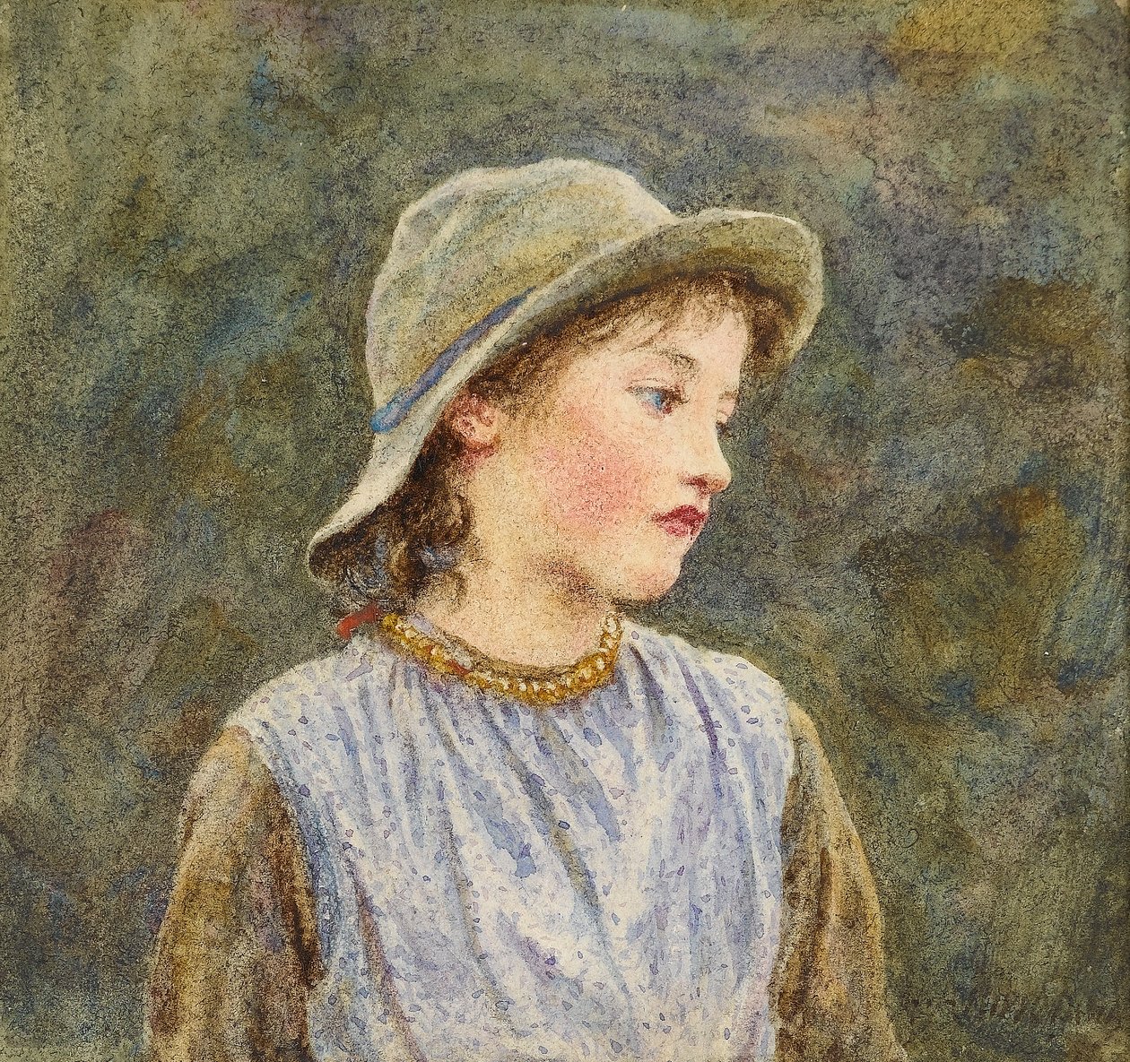 Portrétní studie Hetty (wc na papíře) od Helen Allingham