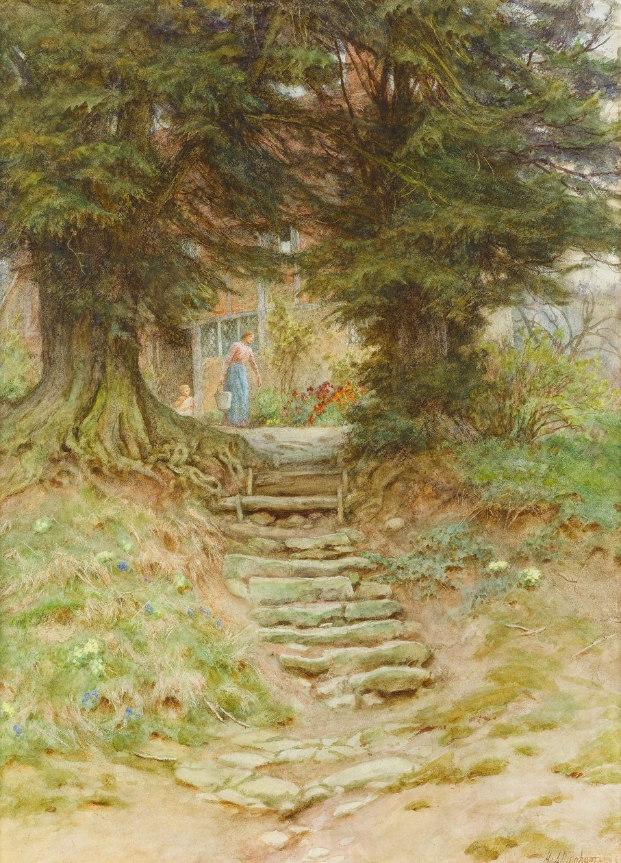 Jaro v Crocken Hill, Kent (wc na papíře) od Helen Allingham