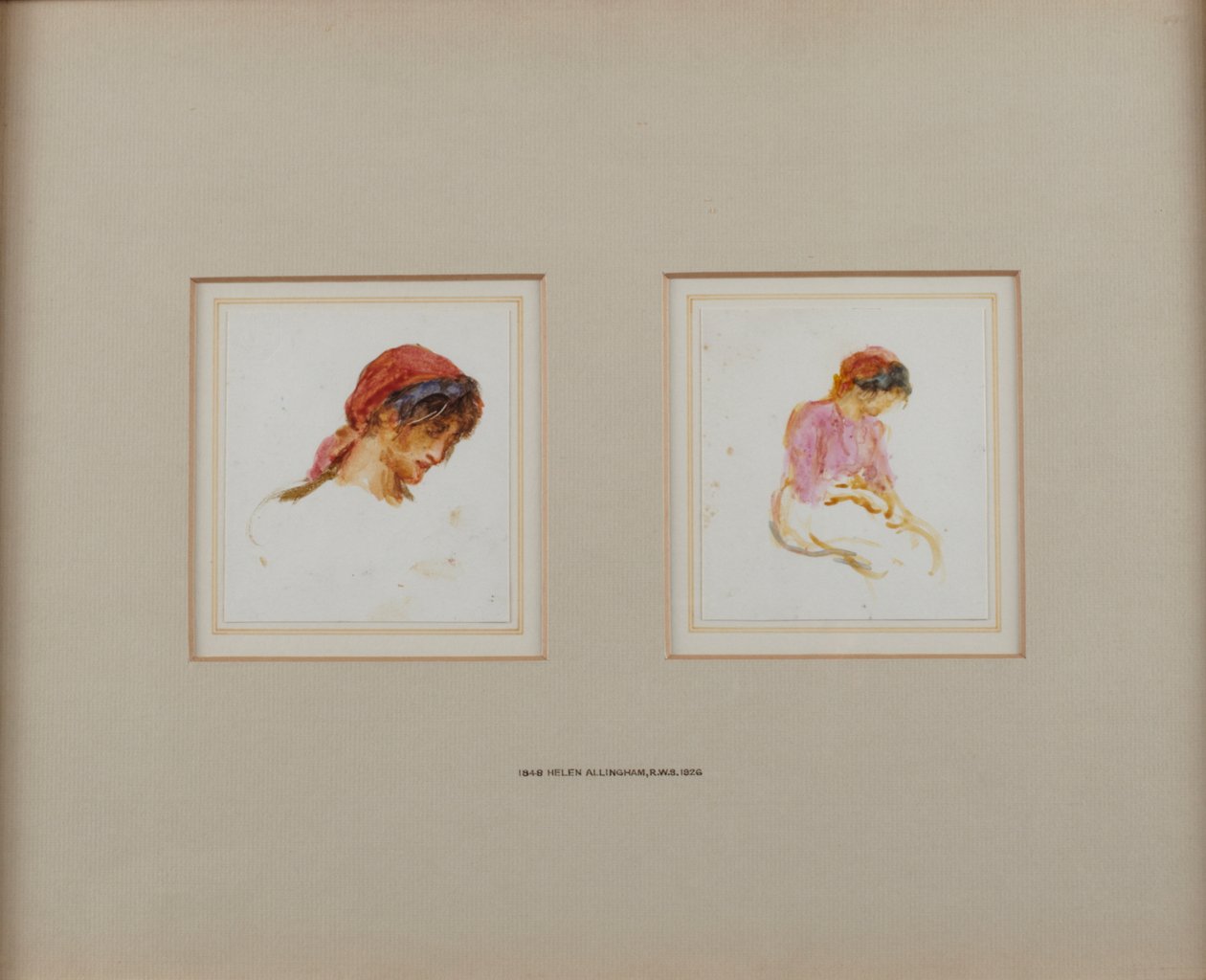 Studie dívky v červeném šátku od Helen Allingham