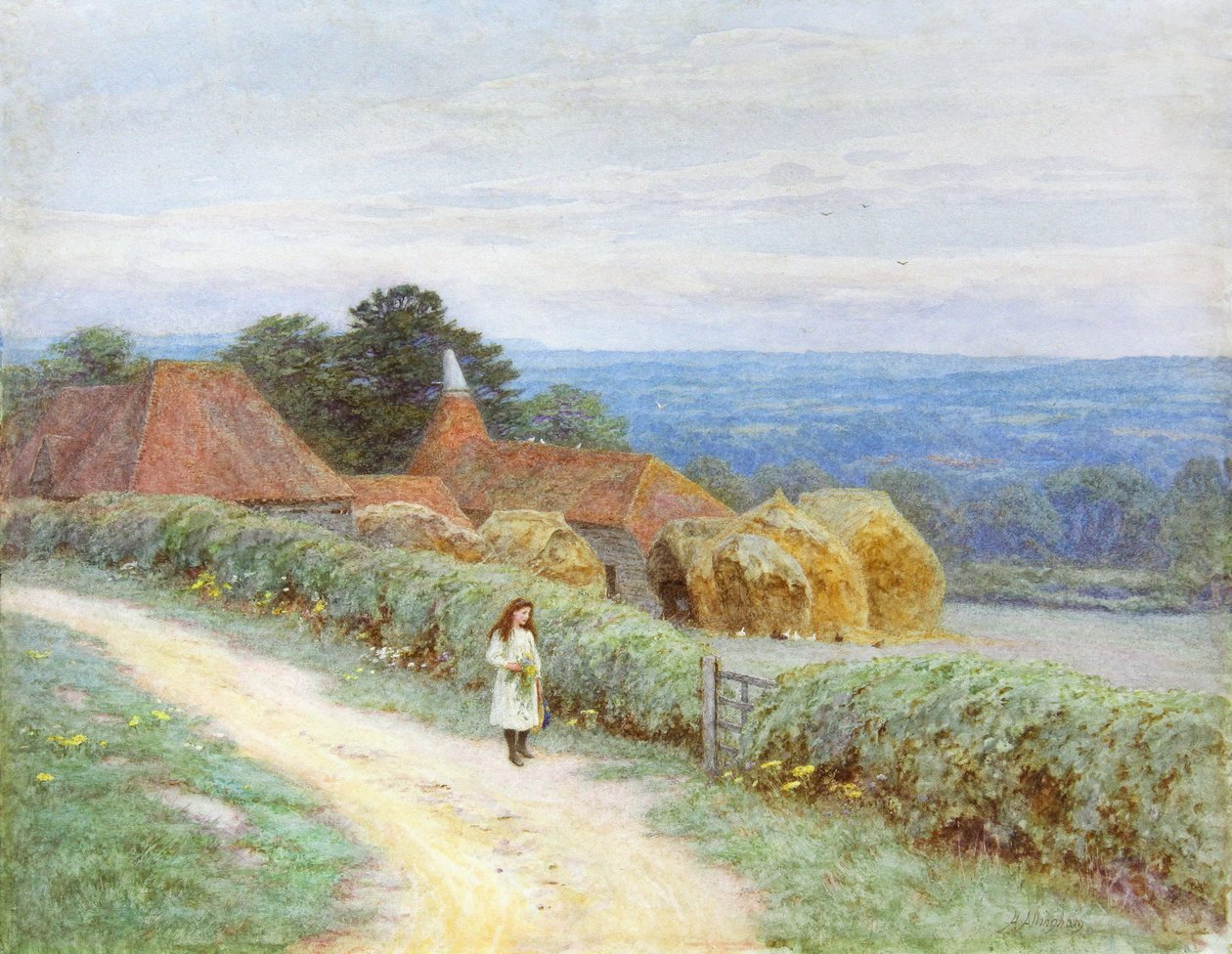 Kentishský statek na Crockham Hill (wc na papíře) od Helen Allingham