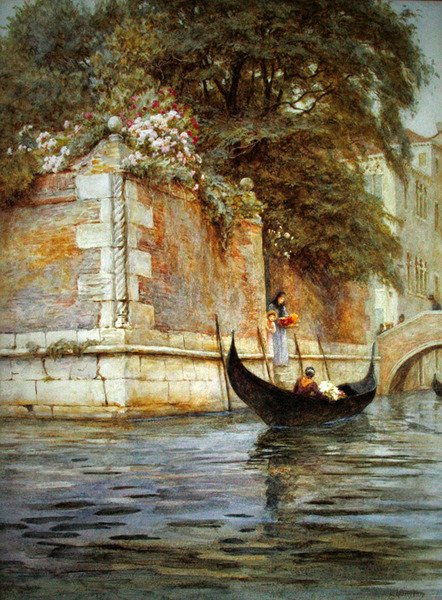 Benátky (akvarel na papíře) od Helen Allingham