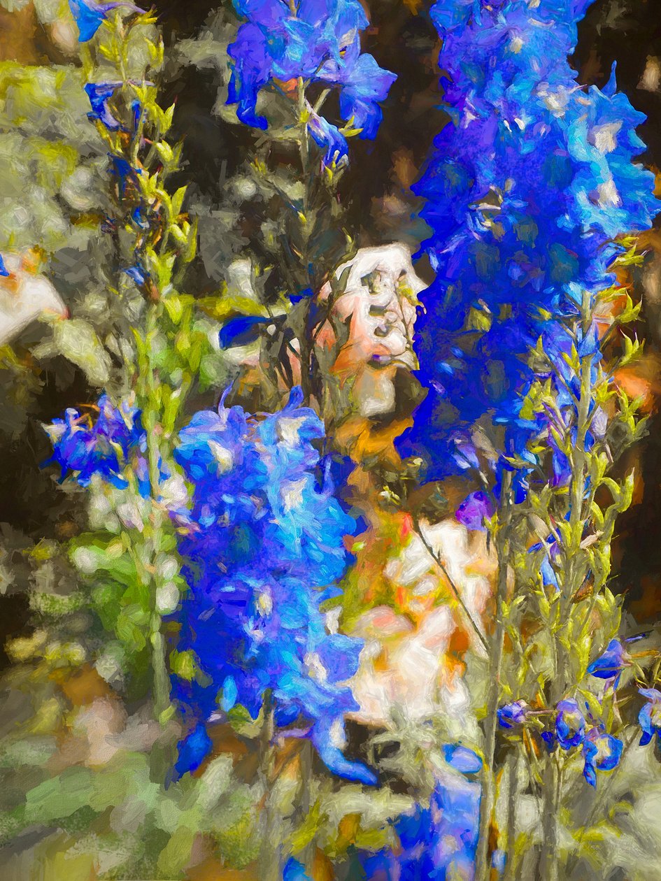 Blue Delphiniums, 2019 od Helen White