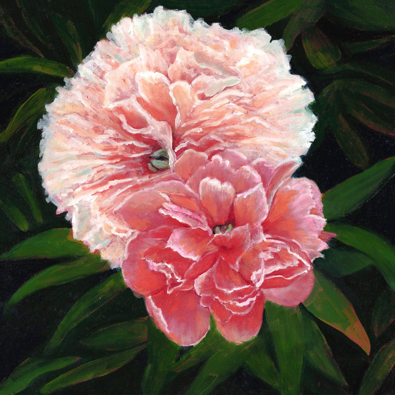 Magdalen College Peonies, 2023 (olej na plátně) od Helen White