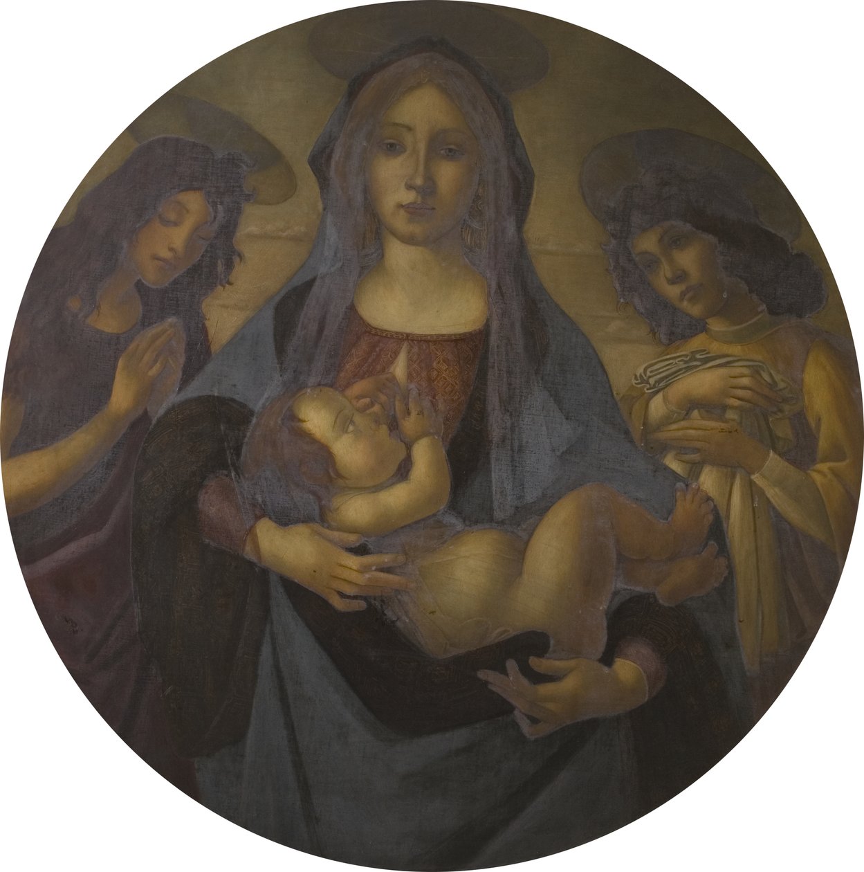Panna a dítě se svatým Janem a andělem (po Botticelli), konec 19.-20. století od Helen d.1937 Coombe