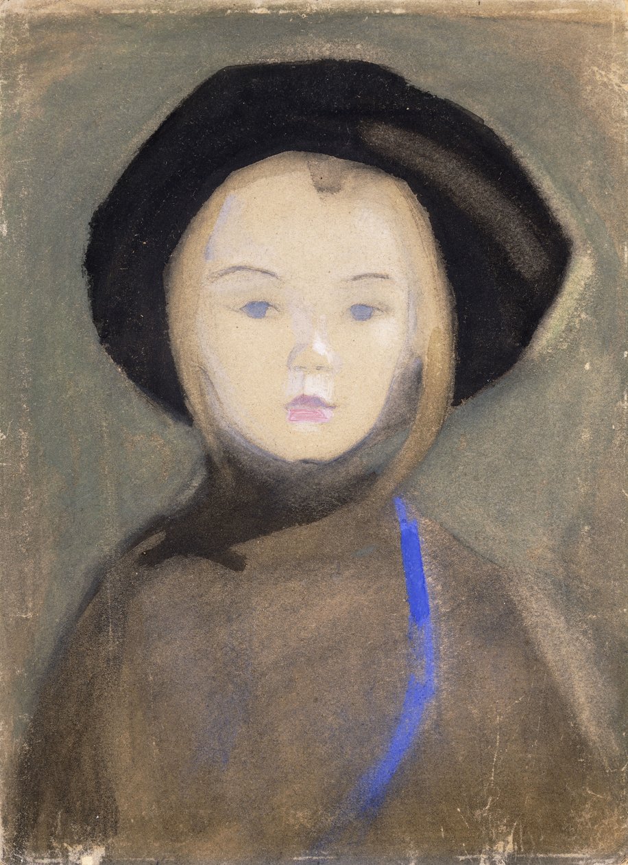 Dívka s modrou stuhou od Helene Schjerfbeck