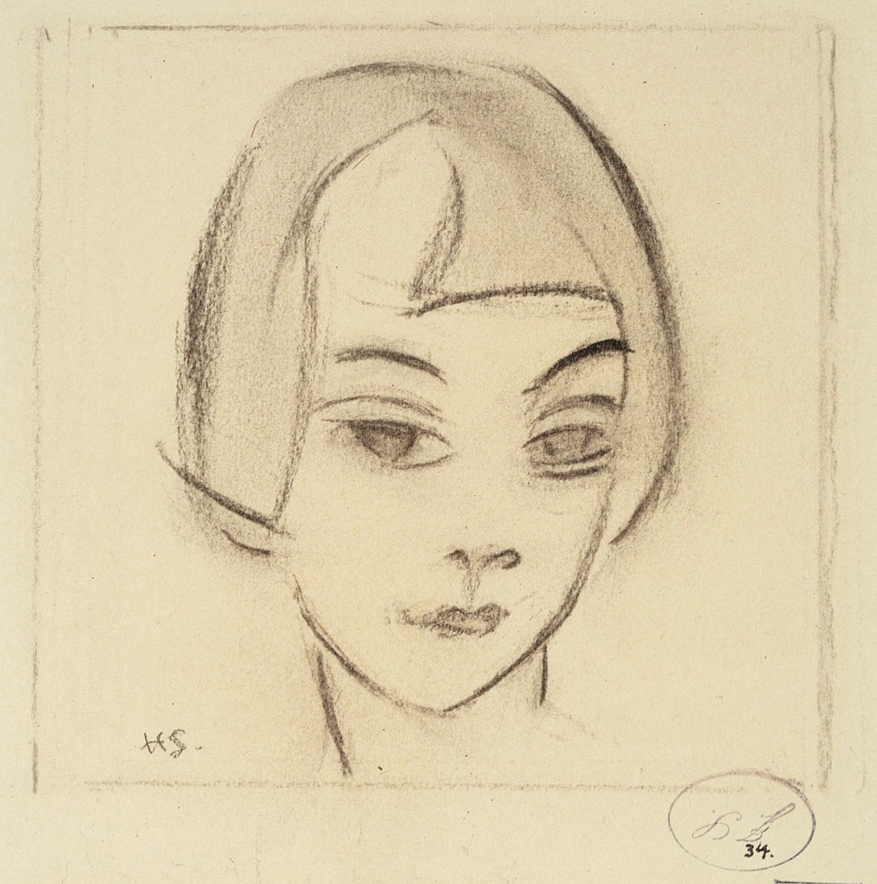 Hlava dívky (Vignette, Karin) od Helene Schjerfbeck