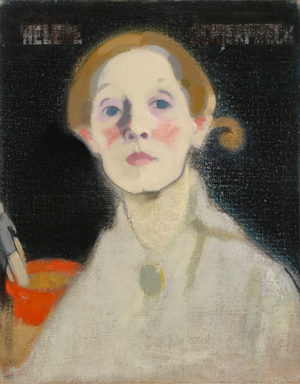 Autoportrét, černé pozadí od Helene Schjerfbeck
