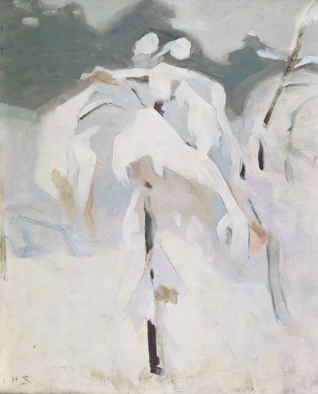 Snow Covered Birch, cca 1913 (olej na panelu) od Helene Schjerfbeck