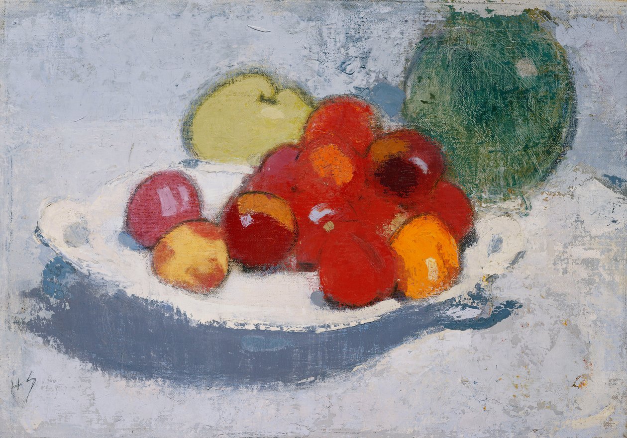 Zátiší s ovocem, kolem roku 1915 (olej na plátně) od Helene Schjerfbeck
