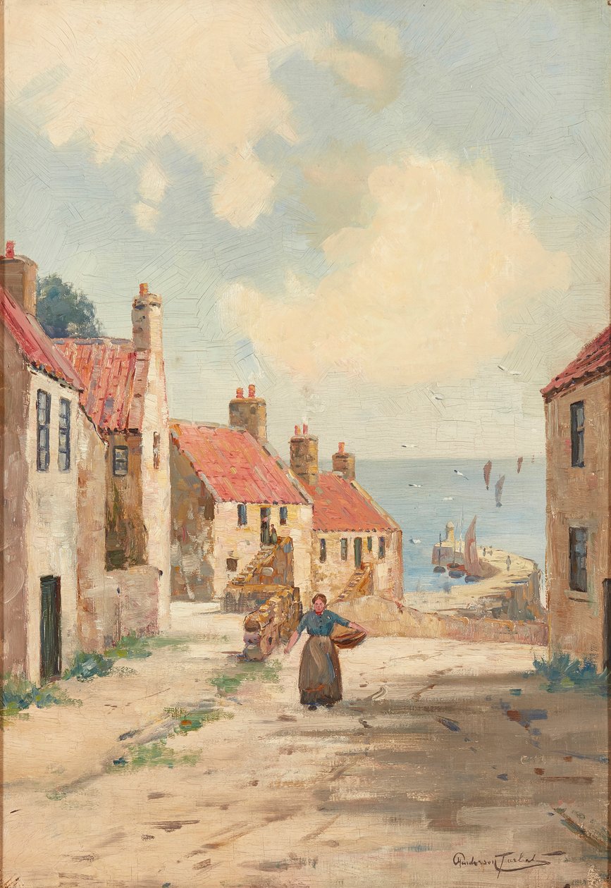 Walking Home from the Harbor (olej na palubě) od Henderson Tarbet