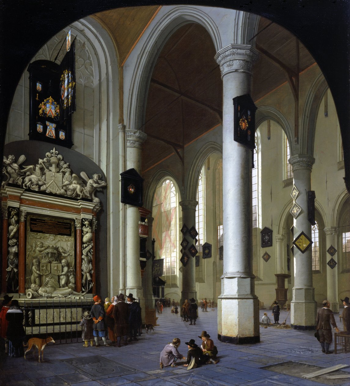Starý kostel v Delftu s hrobkou admirála Trompa od Hendrik Cornelisz. van Vliet