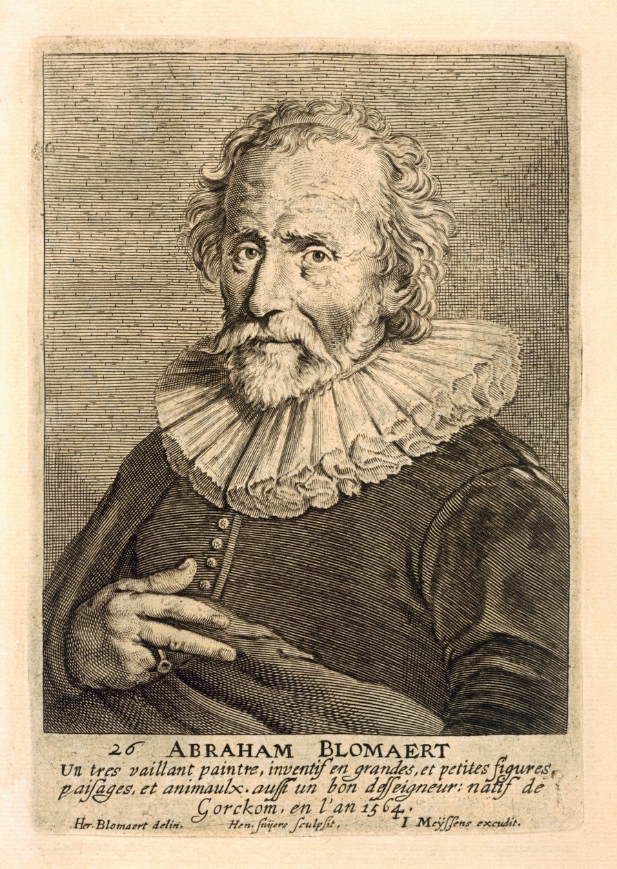 Portrét Abrahama Bloemaerta, rytý Johannes Meyssens (1612-70) od Hendrick Bloemaert