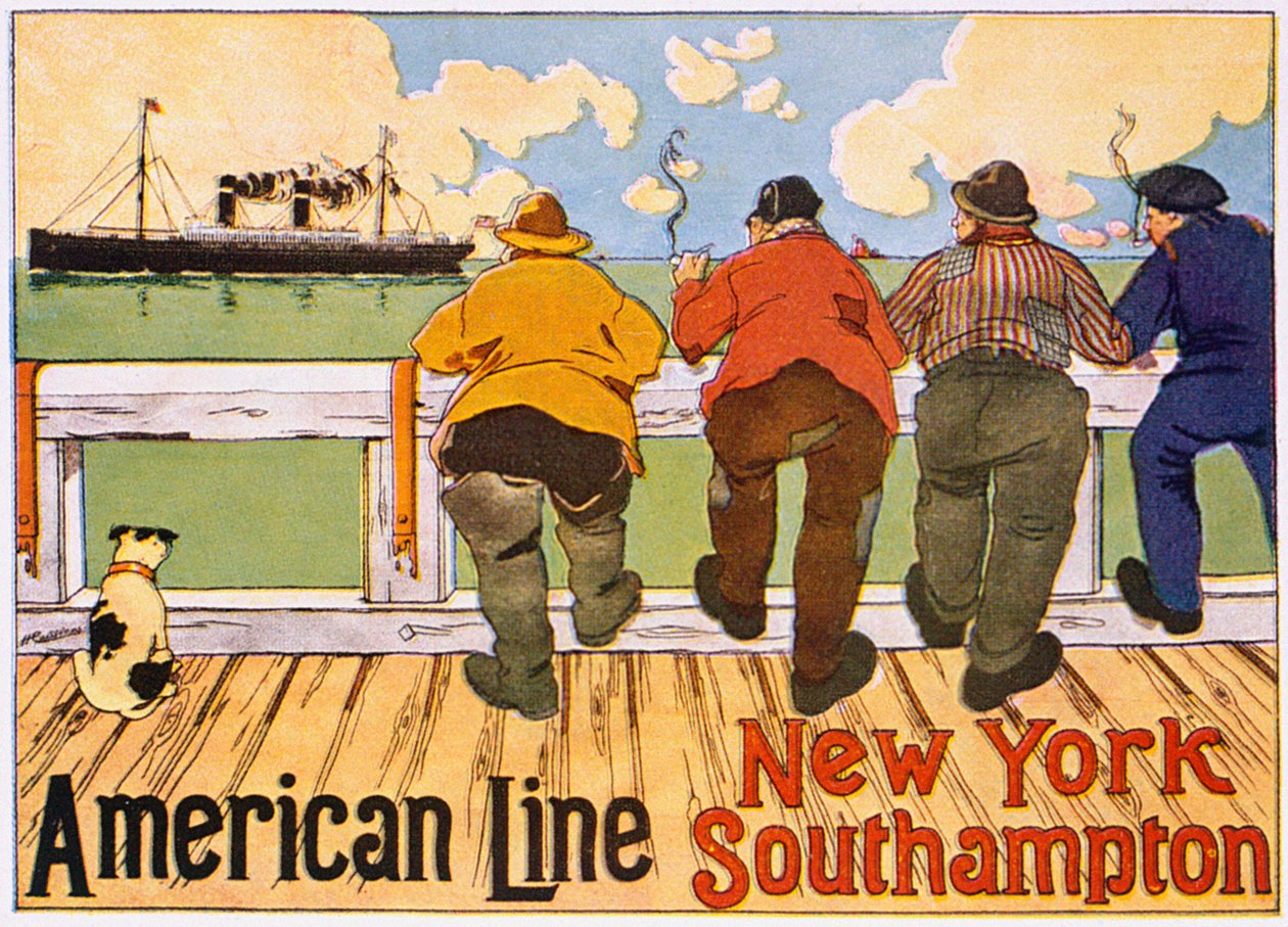 Reklamní plakát "American Line, New York - Southampton", 1905 od Hendrick Cassiers