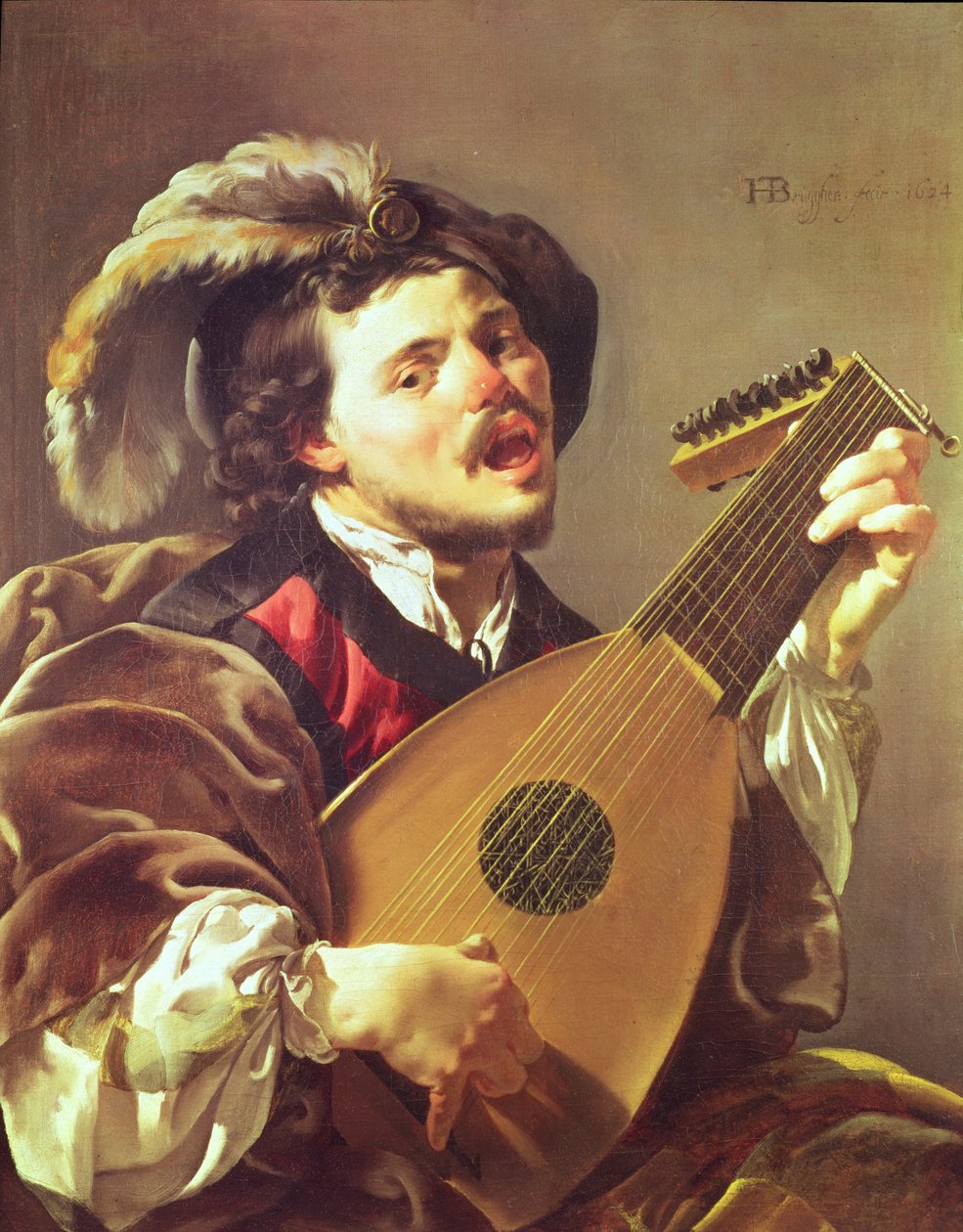 Hráč na loutnu, 1624 od Hendrick ter Brugghen