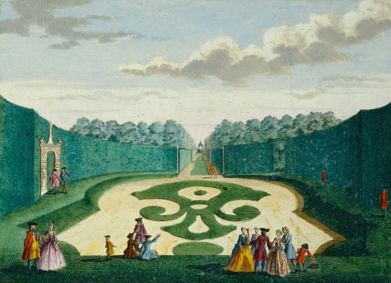 Návrh zahrady, asi 1700 od Hendrick de and Brouerius Van Nidek, Mattheus Leth
