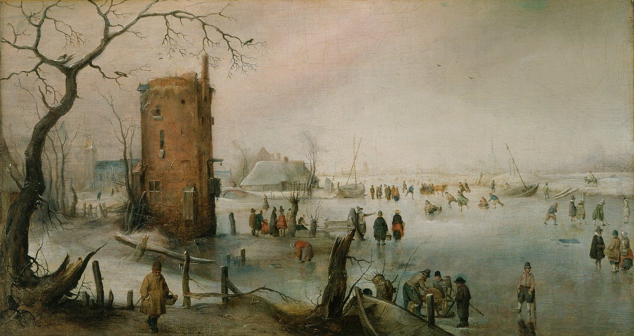 Bruslení v blízkosti města od Hendrick Avercamp