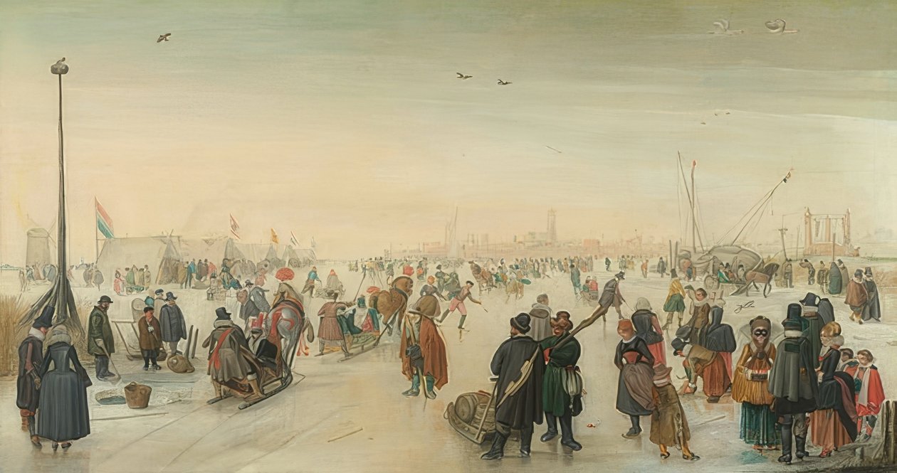 Zimní radovánky před městem. Kolem roku 1620 od Hendrick Avercamp