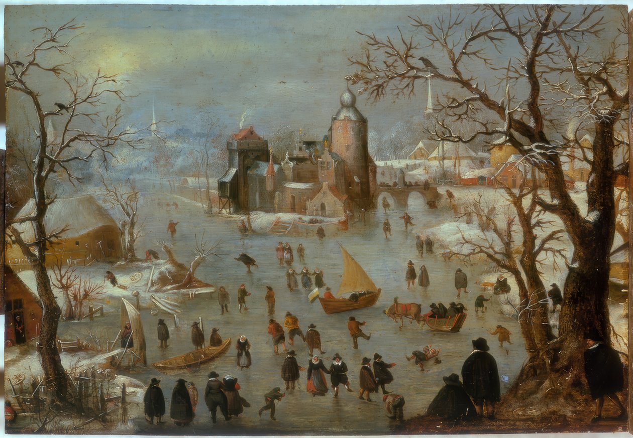 Zimní krajina s bruslaři od Hendrick Avercamp
