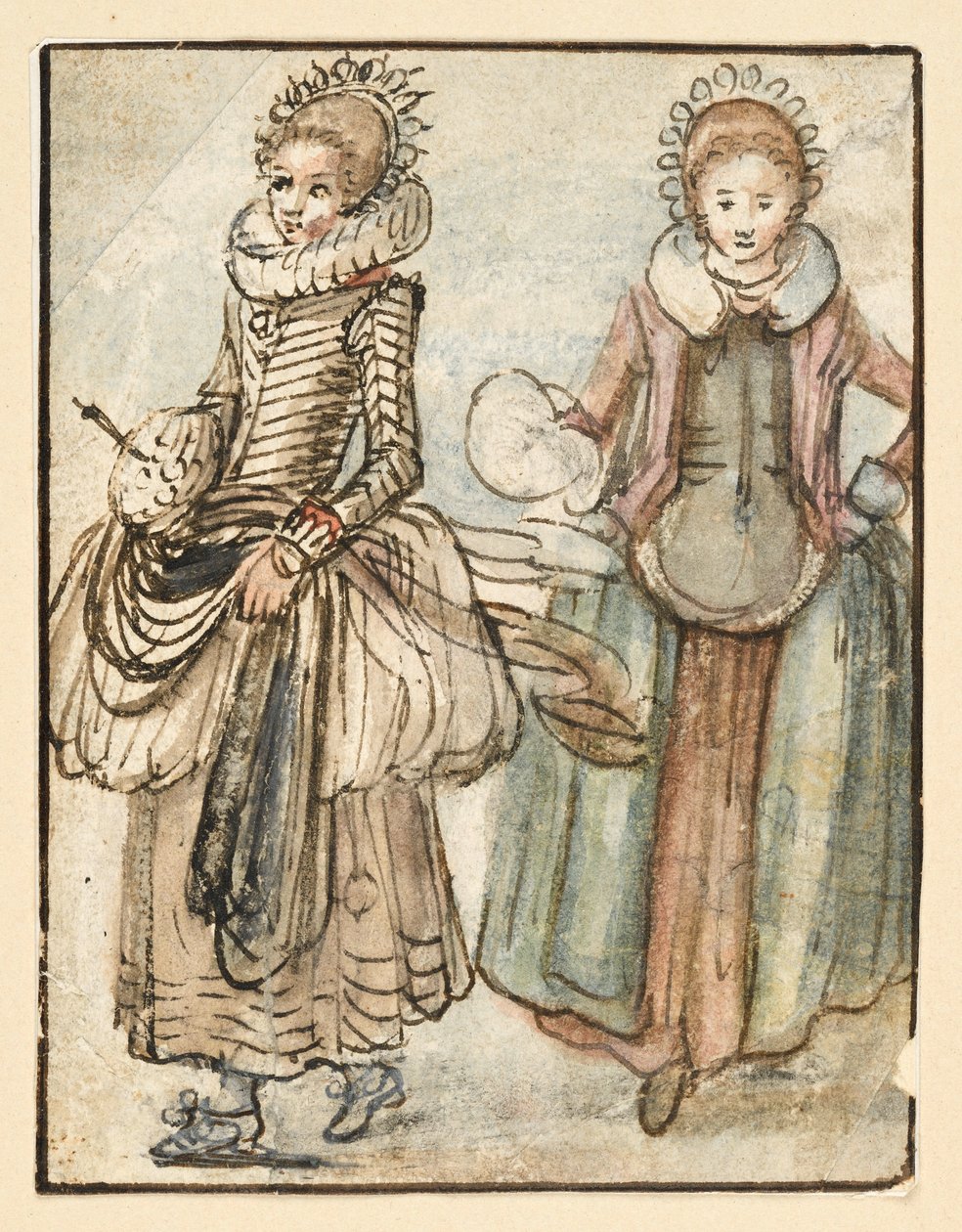 Dvě ženy stojící od Hendrick Avercamp