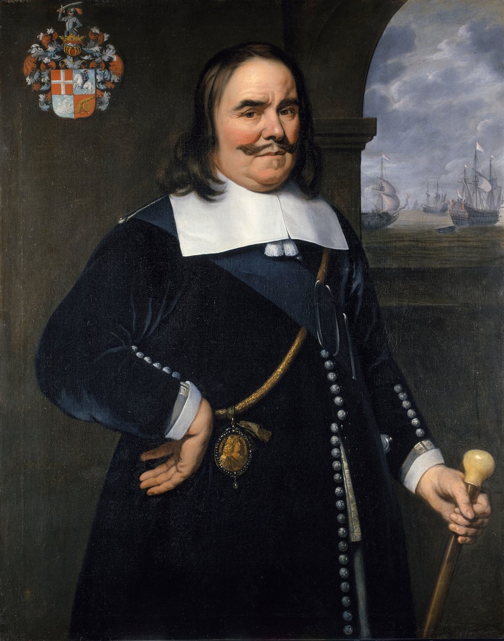 Michiel Adriaenszoon de Ruyter, generálporučík-admirál Spojených provincií (1607-1676) od Hendrick Berckman
