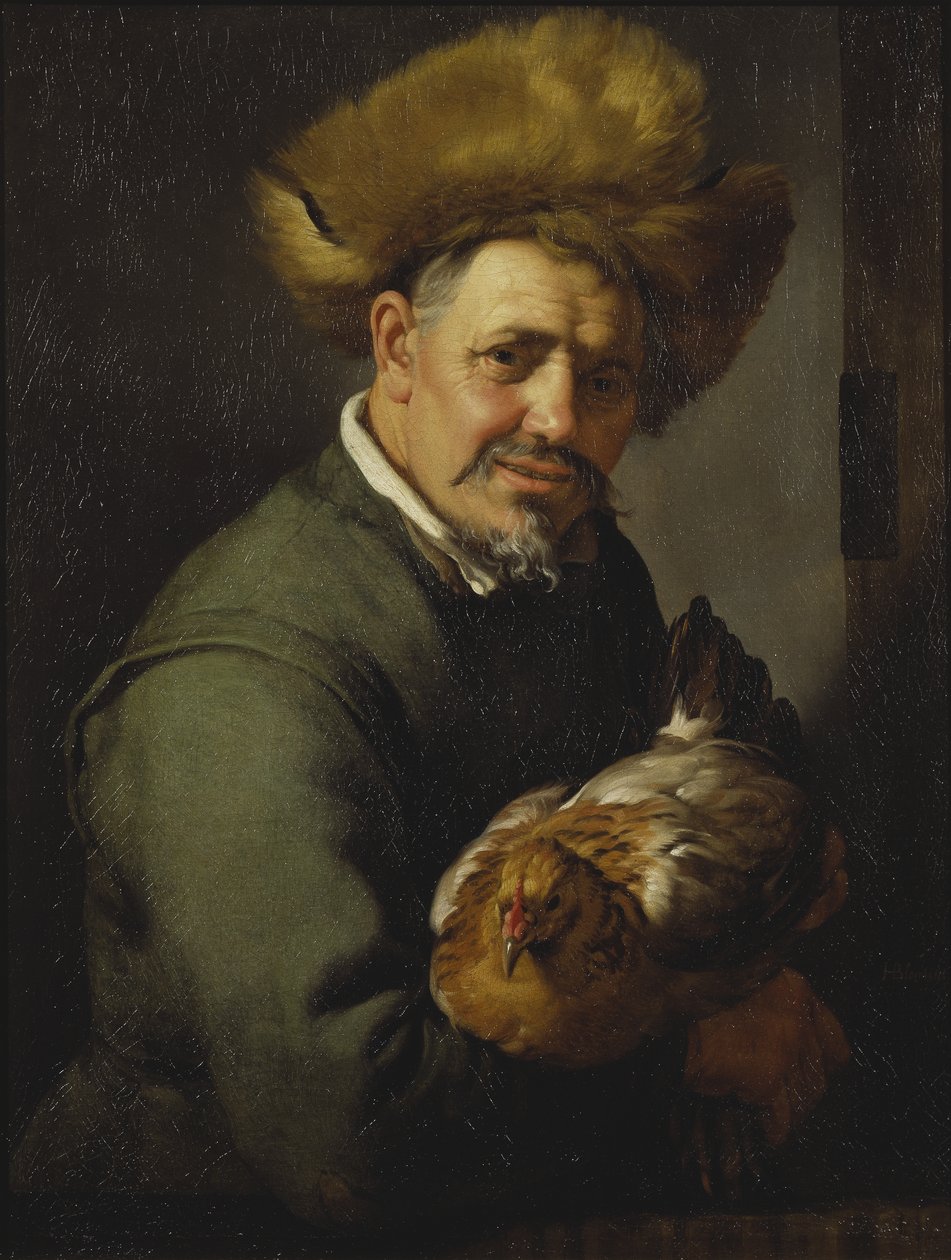 Stařec se slepicí, 1630 od Hendrick Bloemaert