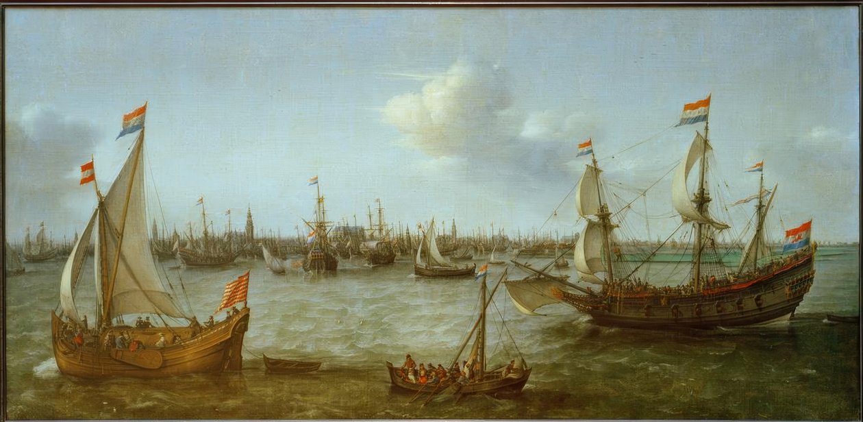 Pohled na Ij poblíž Amsterdamu od Hendrick Cornelisz. Vroom