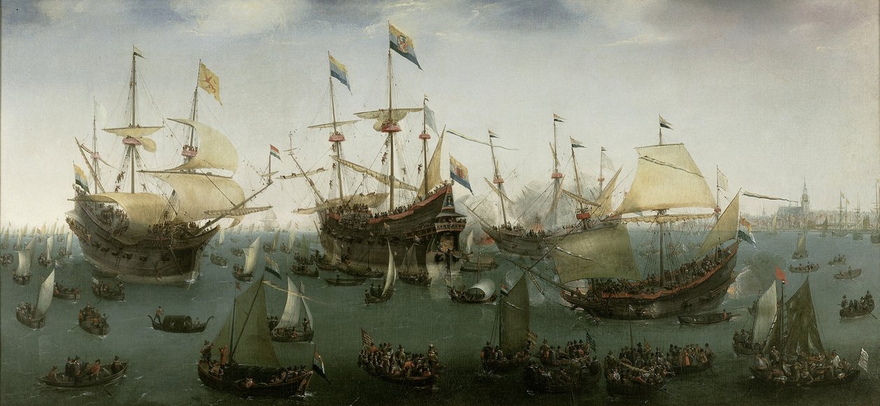 Návrat do Amsterdamu druhé expedice do východní Indie, 19. července 1599 od Hendrick Cornelisz. Vroom