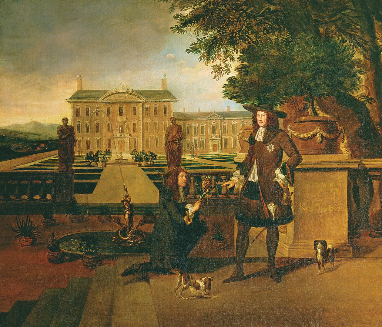 Královský zahradník John Rose (asi 1621-1977) předává Karlu II. (1630-1985) ananas, údajně první vypěstovaný v Anglii na dvoře Dorney v Berkshire. od Hendrick Danckerts