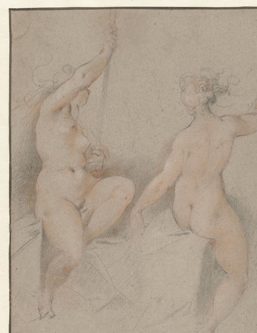 Dvě sedící ženské akty od Hendrick Goltzius (follower of)