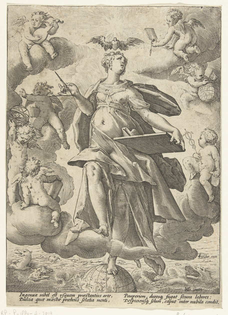 Alegorie umění od Hendrick Goltzius (workshop of)