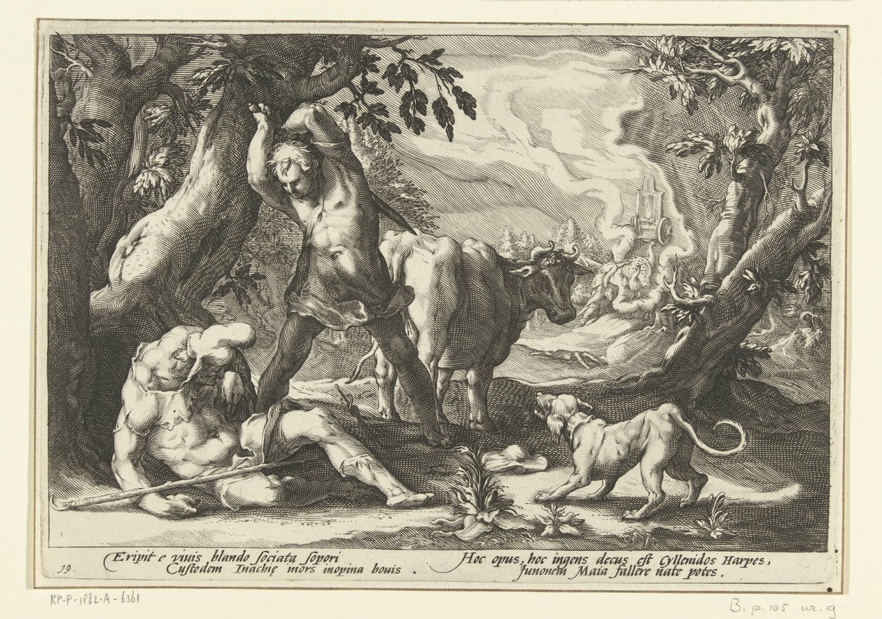 Mercurius doodt Argus Ovidiovy metamorfózy (název série) od Hendrick Goltzius (workshop of)