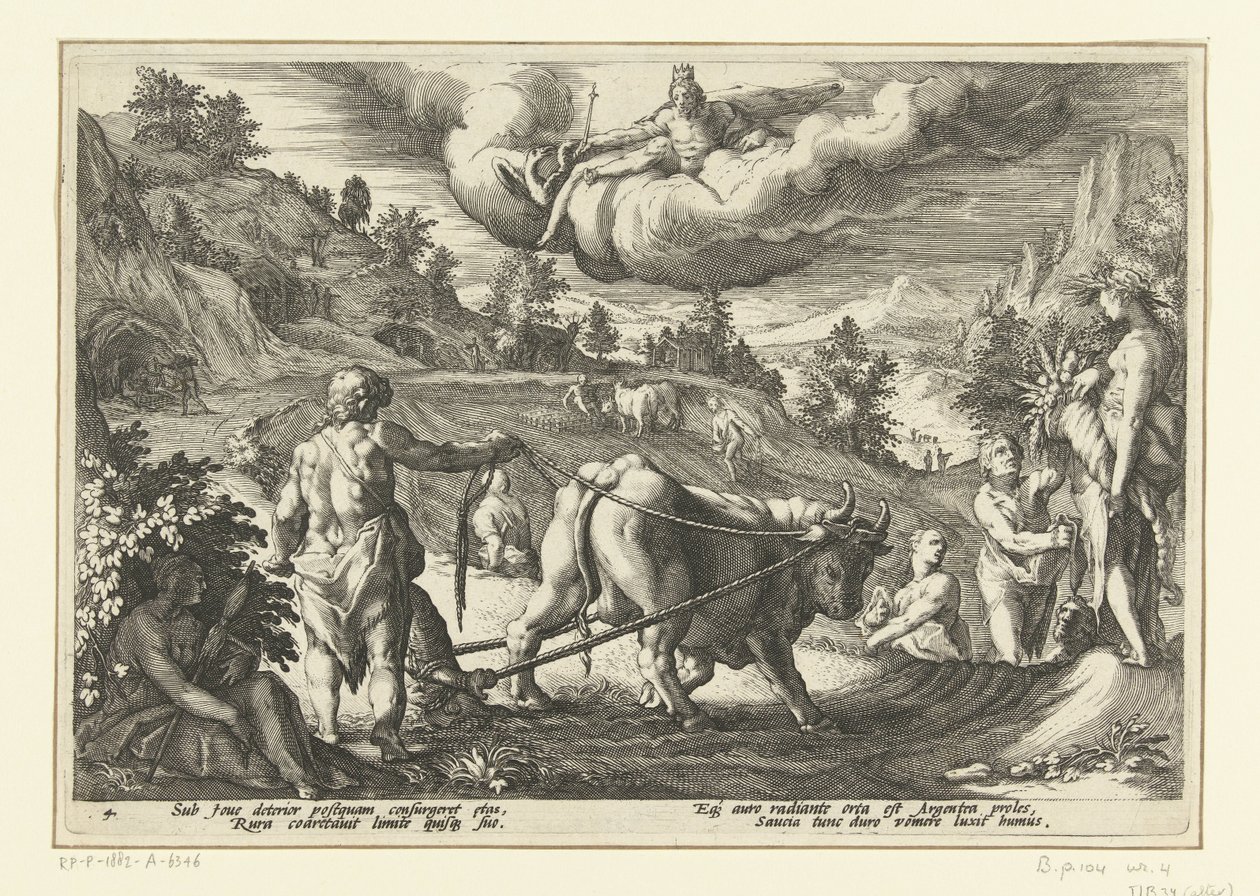 Stříbrný věk Ovidiovy metamorfózy (název série) od Hendrick Goltzius (workshop of)