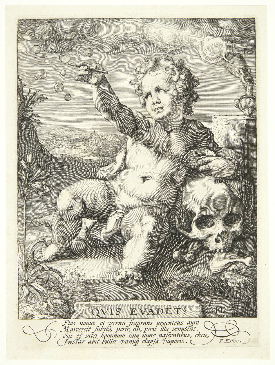 Alegorie pomíjivosti života ("Quis Evadet?") od Hendrick Goltzius