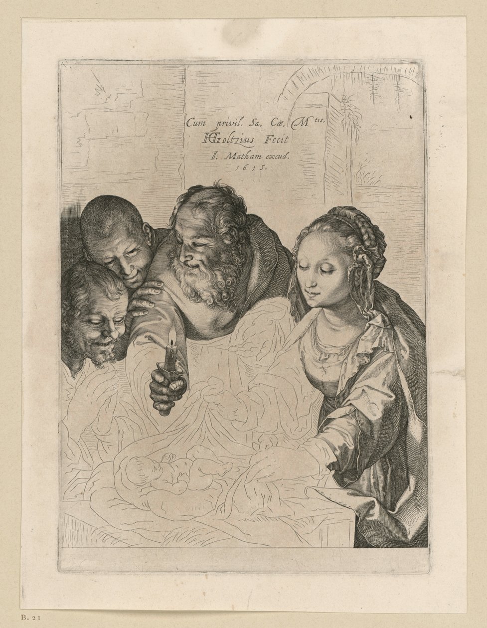Klanění pastýřů, 5. stav od Hendrick Goltzius
