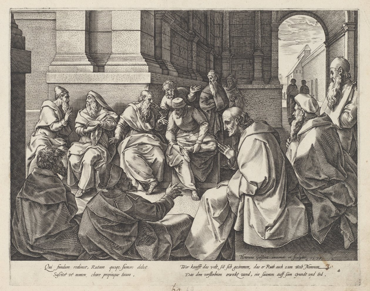 Boaz a starší Historie Ruth (název série) od Hendrick Goltzius
