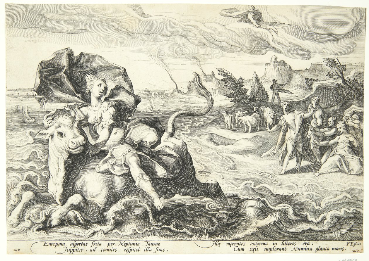 Únos Evropy od Hendrick Goltzius