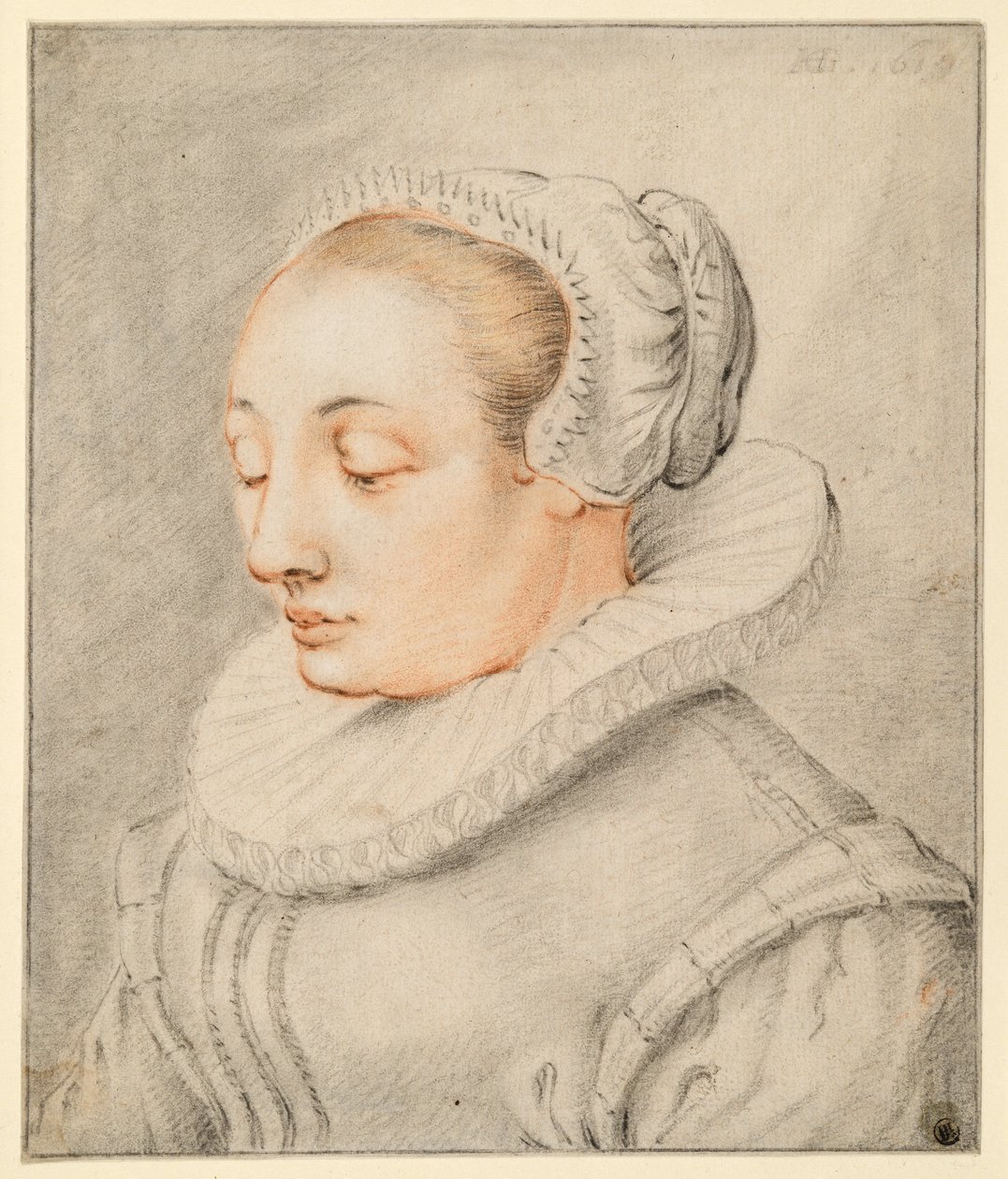 Portrét mladé ženy s čepcem od Hendrick Goltzius