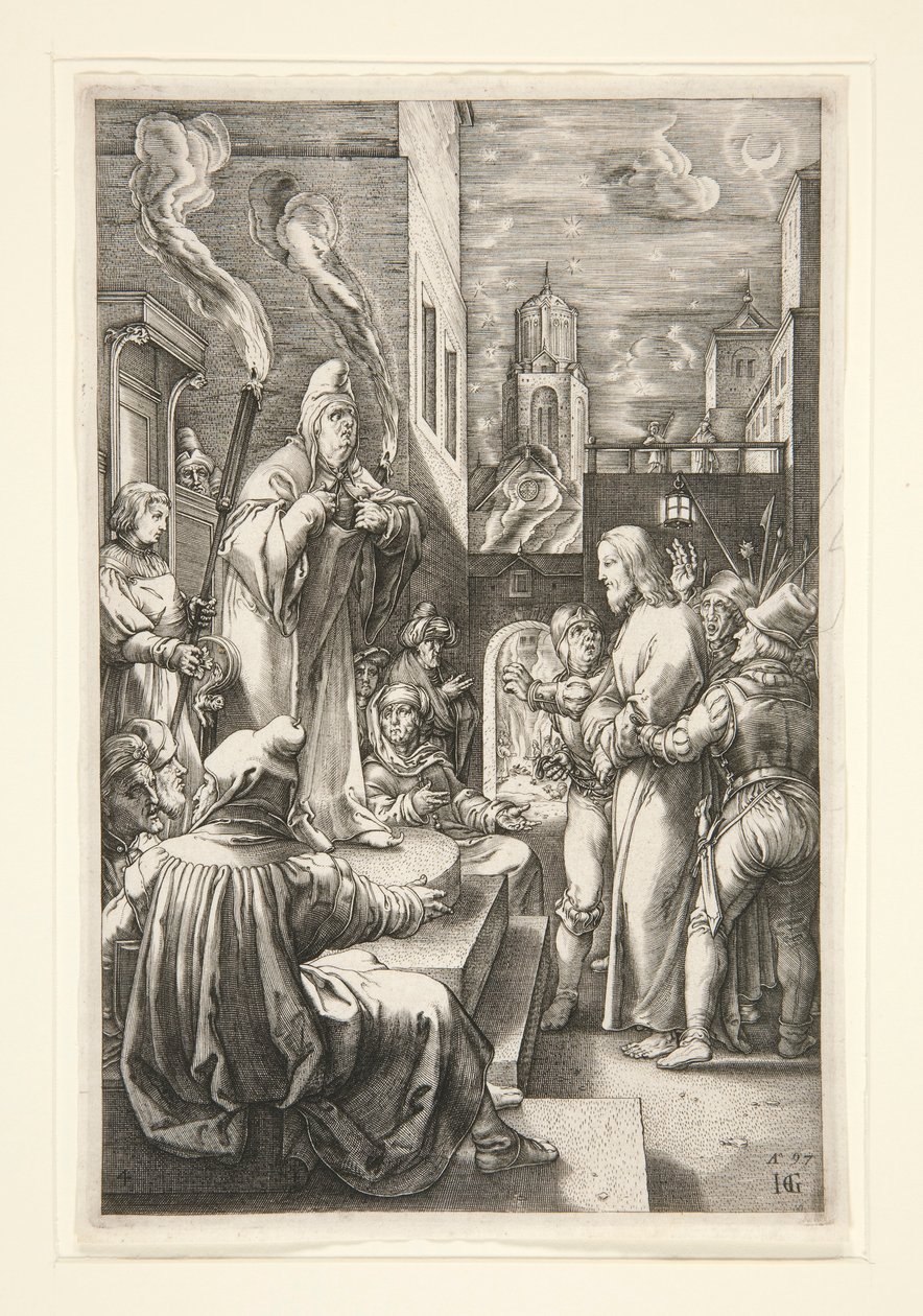 Kristus před Kaifášem od Hendrick Goltzius