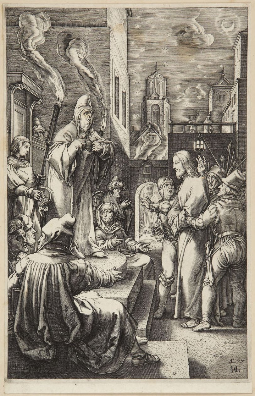 Kristus před Kaifášem od Hendrick Goltzius