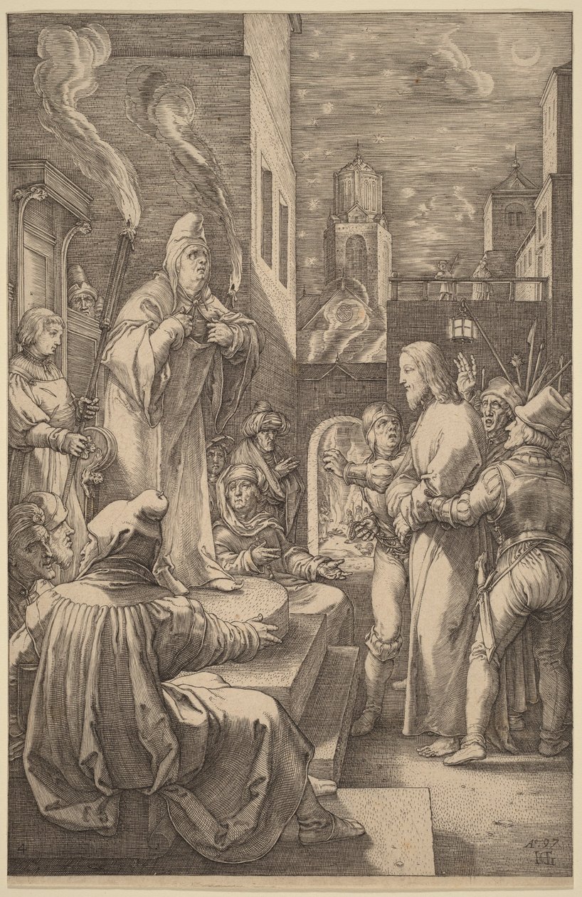 Kristus před Kaifášem od Hendrick Goltzius