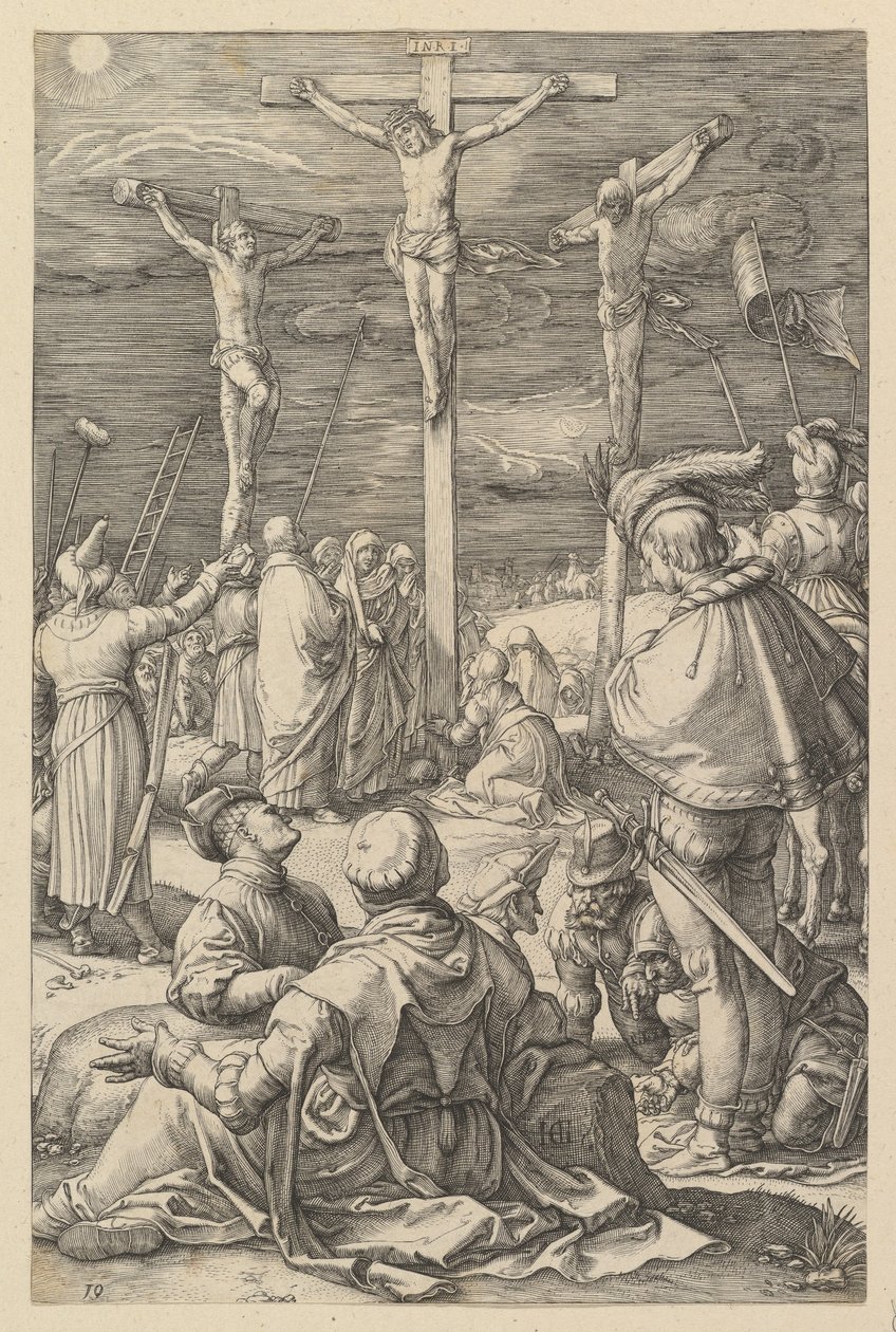 Kristus na kříži, z „Umučení Krista“ od Hendrick Goltzius