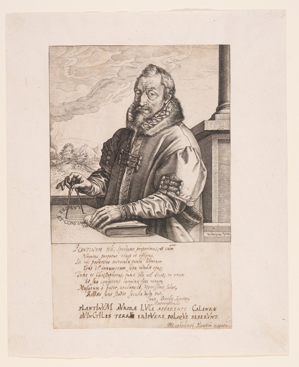 Christopher Plantin, nakladatel v Antverpách od Hendrick Goltzius