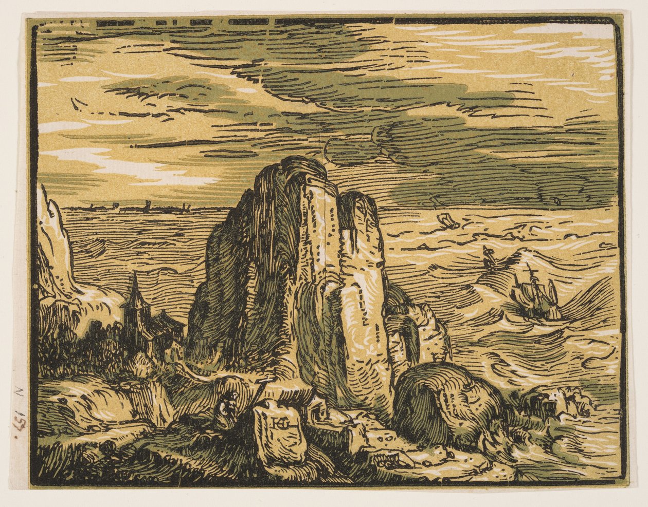Útes na pobřeží od Hendrick Goltzius