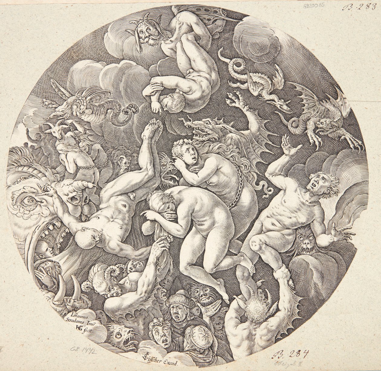 Pád zatracených od Hendrick Goltzius