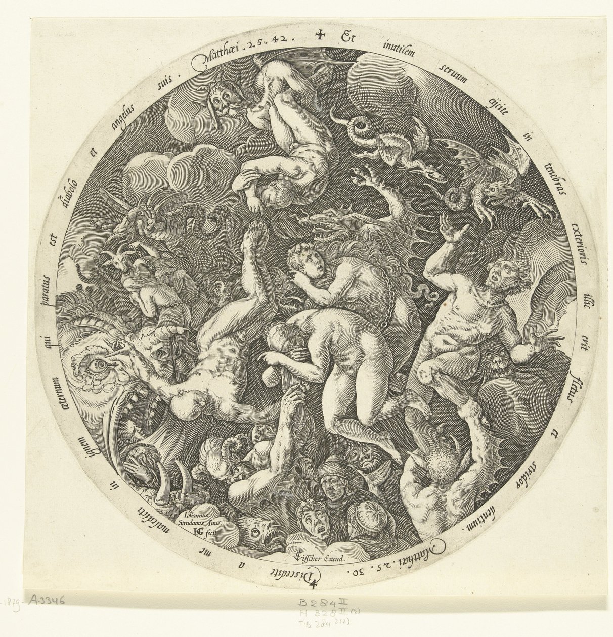 Prokletí vstupují do pekla Poslední soud (název série) od Hendrick Goltzius
