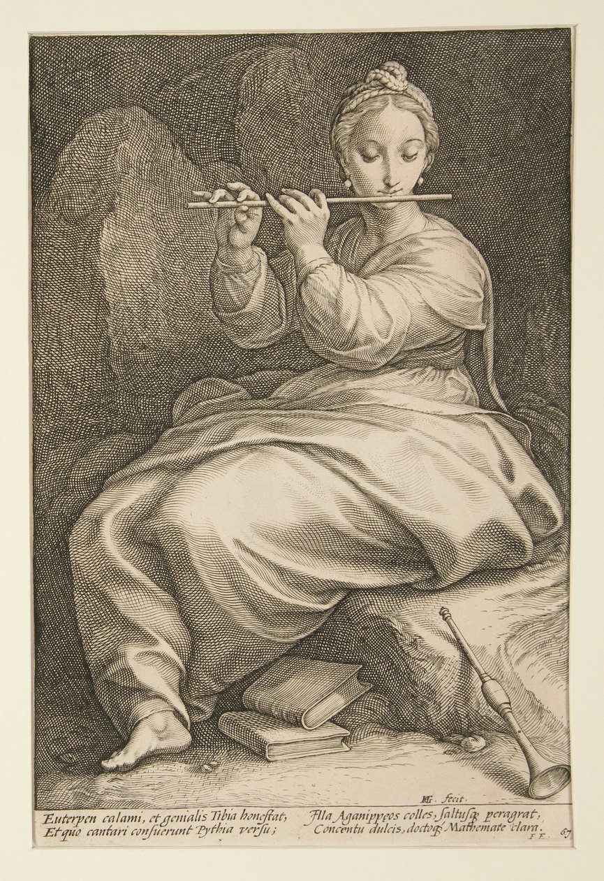 Euterpe, deska č. 6 ze série Devět múz od Hendrick Goltzius