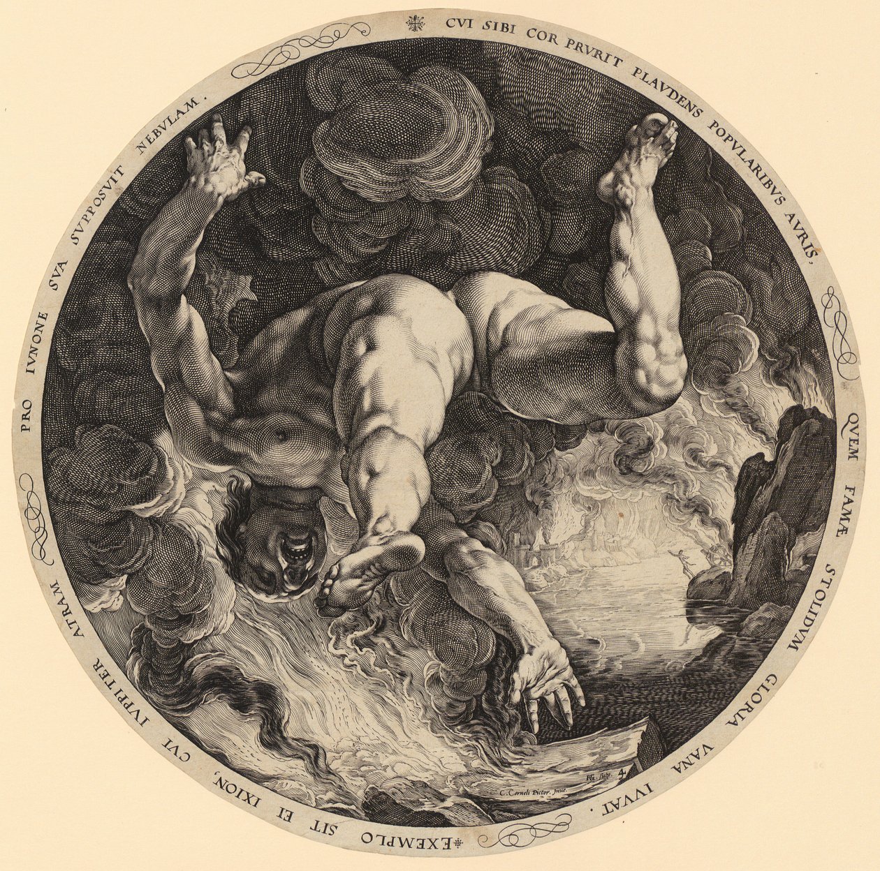 Pád Ixiona, 4. díl série „Čtyři dobyvatelé nebes“ od Hendrick Goltzius