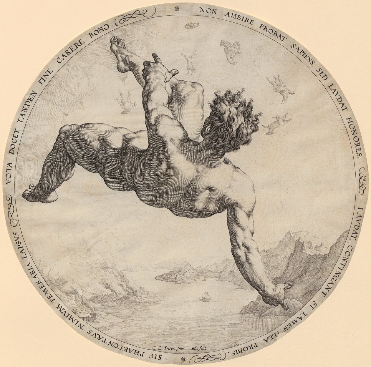 Případ Phaetona, 3. díl série „Čtyři dobyvatelé nebes“ od Hendrick Goltzius