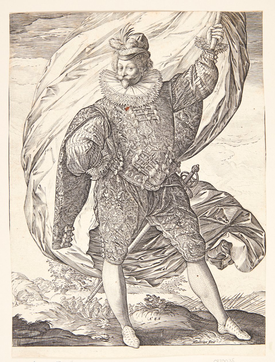Praporečník obrácený doprava od Hendrick Goltzius
